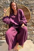 Santos Cushion Cotton Heathcliff Blouse Aubergine?